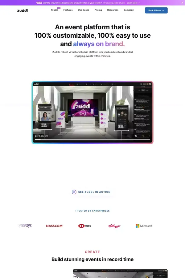 All-in-one hybrid and virtual event platform | Zuddl - Landing design inspiration
