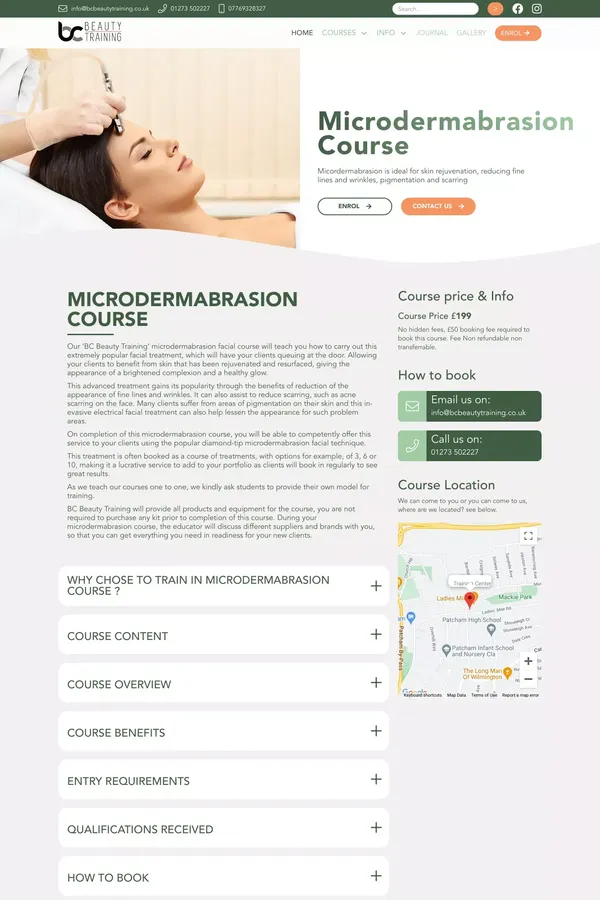 Microdermabrasion Course | BC Beauty Training - website design inspiration