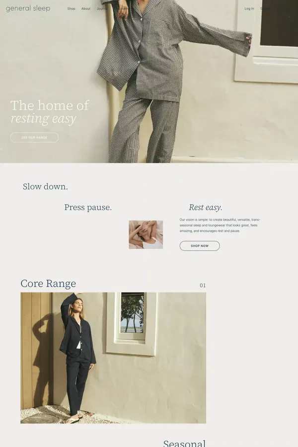 General Sleep Store - Ecommerce design inspiration