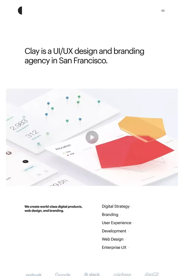 Clay: UI/UX Design Agency, Web Design & Branding - Portfolio design inspiration