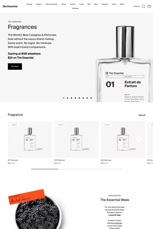 The Essential - Ecommerce design inspiration