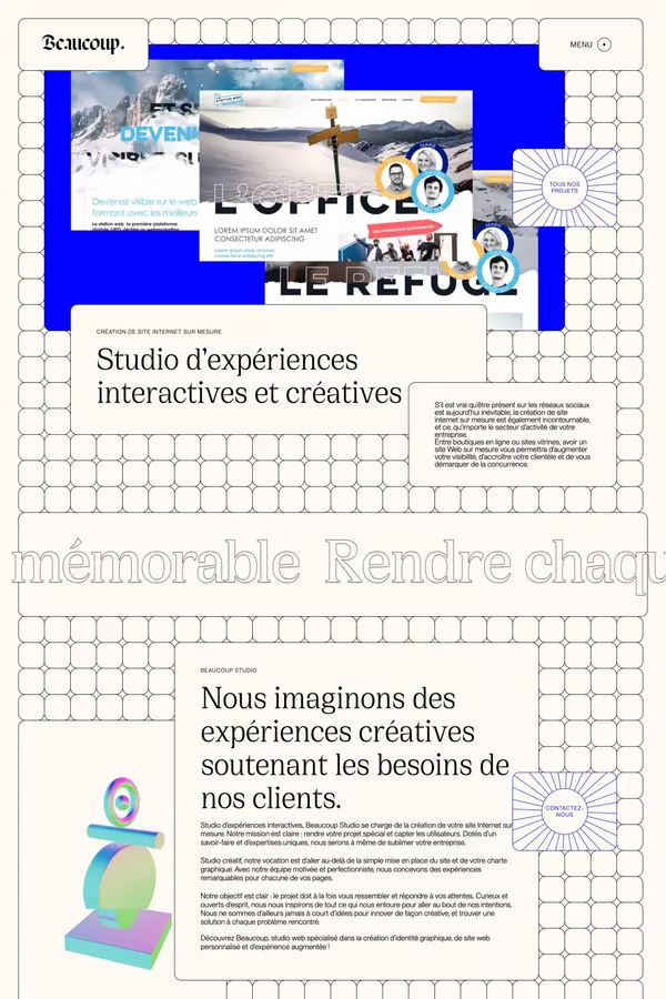 Studio Beaucoup • Création de site internet sur mesure - Portfolio design inspiration