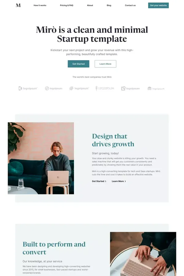 Mirò - Webflow HTML Website Template - Template design inspiration