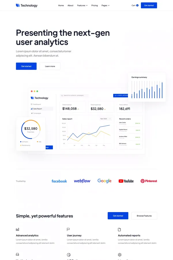 Technology - Webflow Ecommerce Website Template - Template design inspiration