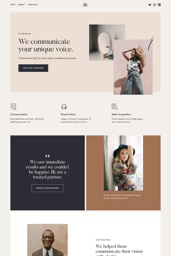 Ilk - Webflow HTML Website Template - Template design inspiration