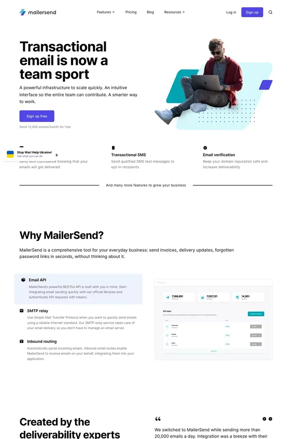 Transactional email service that delivers    -        MailerSend - Landing design inspiration