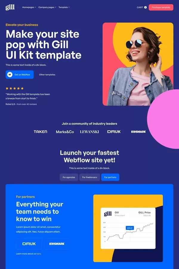 Gill - Webflow Ecommerce website template - Template design inspiration