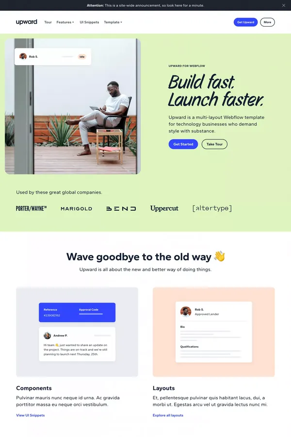 Upward - Webflow HTML Website Template