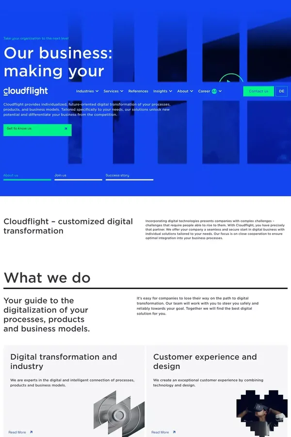 Make a Digital Difference - Cloudflight - Portfolio design inspiration