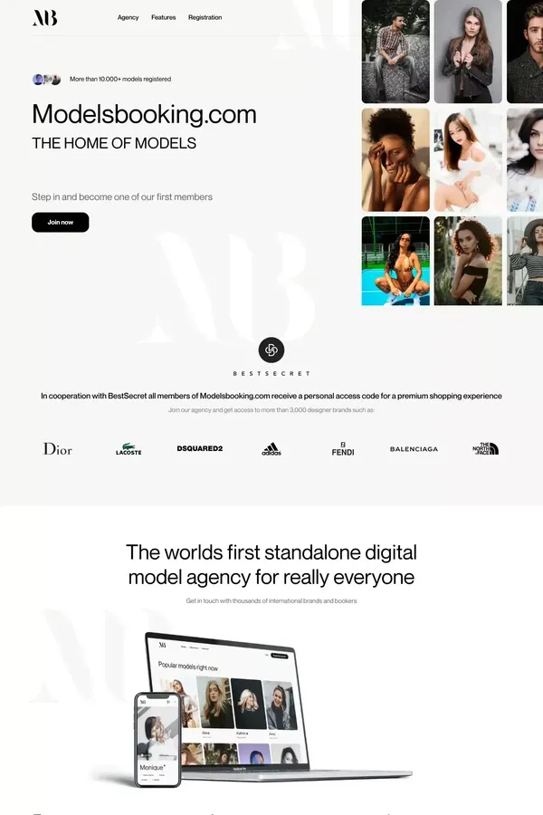 Modelsbooking - Landing design inspiration