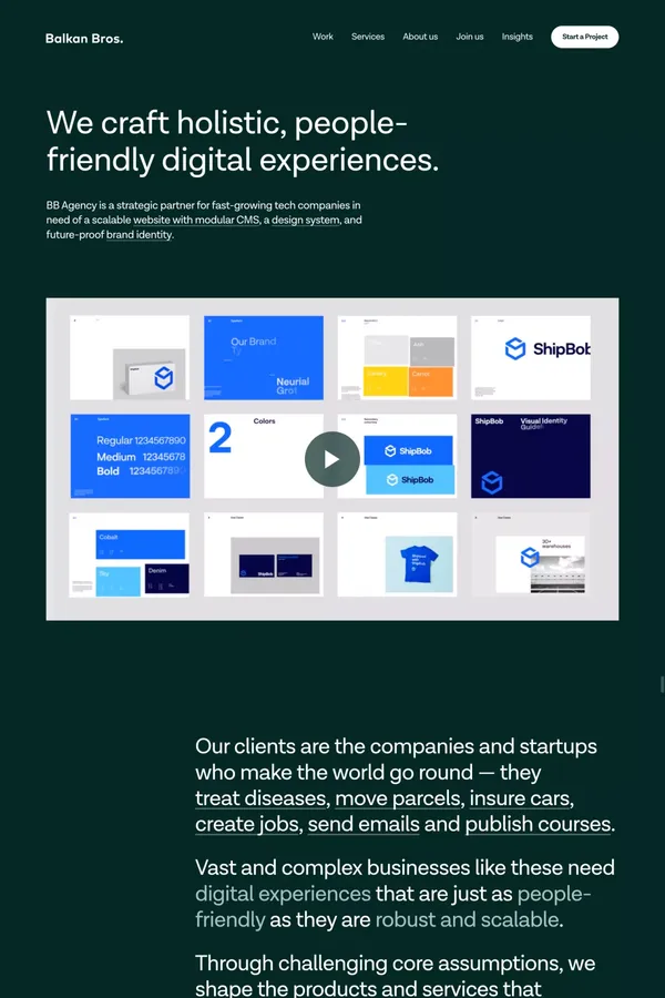 BB Agency - Human Experience Design and Development Agency - Portfolio design inspiration