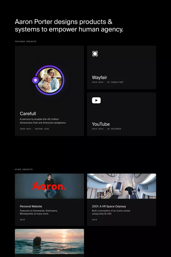 Aaron Porter — Designer & Technologist - Portfolio design inspiration