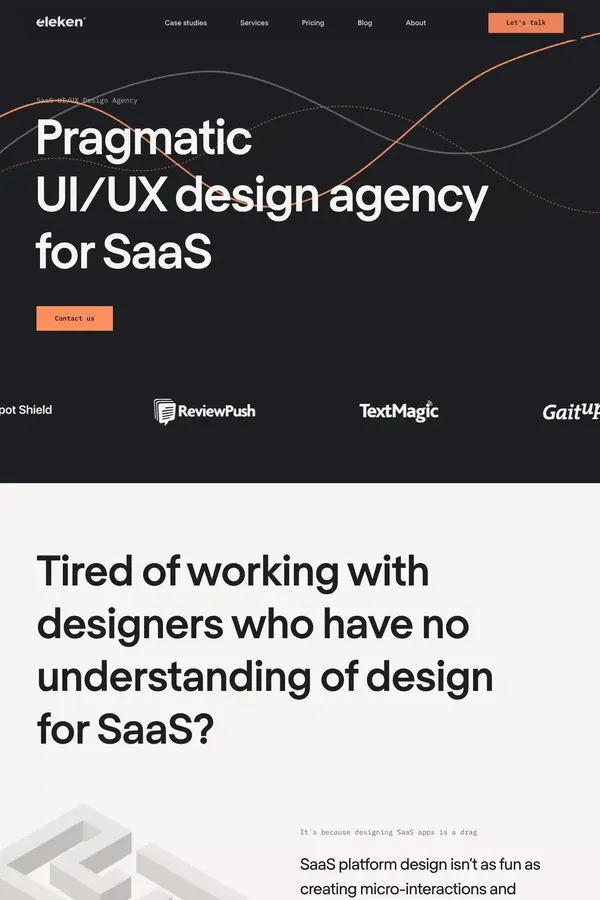 SaaS UI/UX Design Agency – Eleken - website design inspiration