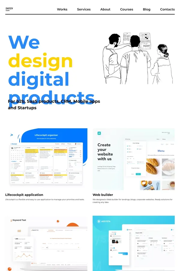 zaycev.studio We designing user interface for b2b, SaaS products, CRM, Mobile apps and Startups. UI UX design - website design inspiration