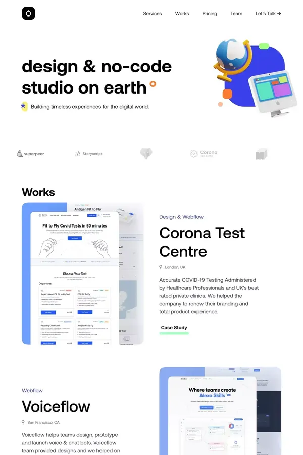 design & no-code studio! - Portfolio design inspiration
