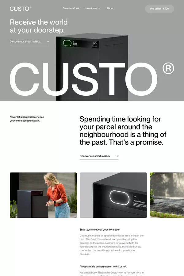 Custo: Bringing the world to your doorstep. - Landing design inspiration