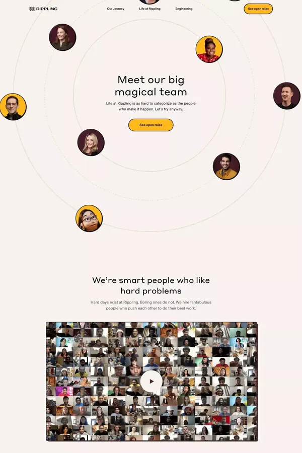 Rippling Careers & Jobs | Life at Rippling - Landing design inspiration