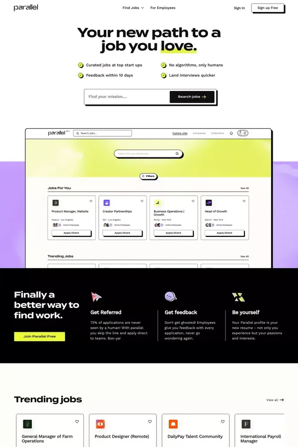 Parallel | Apply directly to teams - website design inspiration