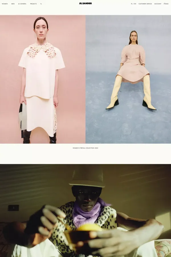 Jil Sander | Official Site - Ecommerce design inspiration