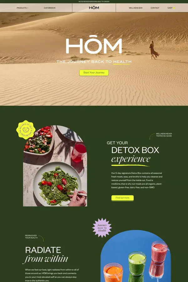 HŌM Wellness - Landing design inspiration