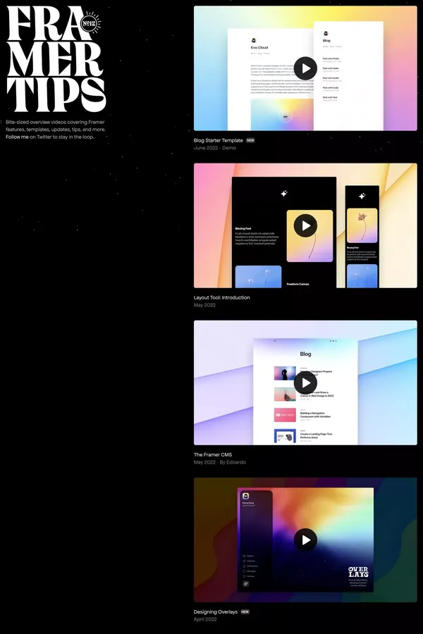 Framer Tips - Other design inspiration