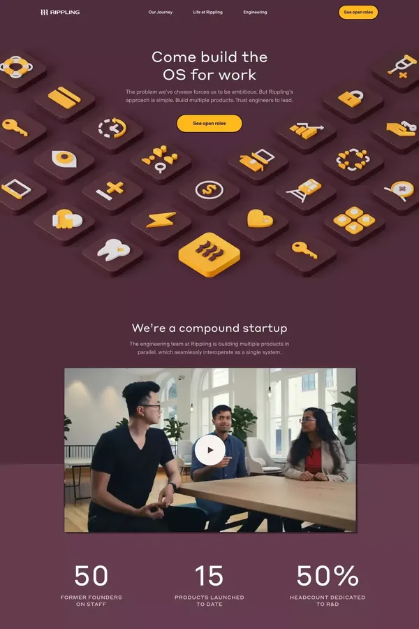 Software Engineer Jobs at Rippling | Rippling - website design inspiration