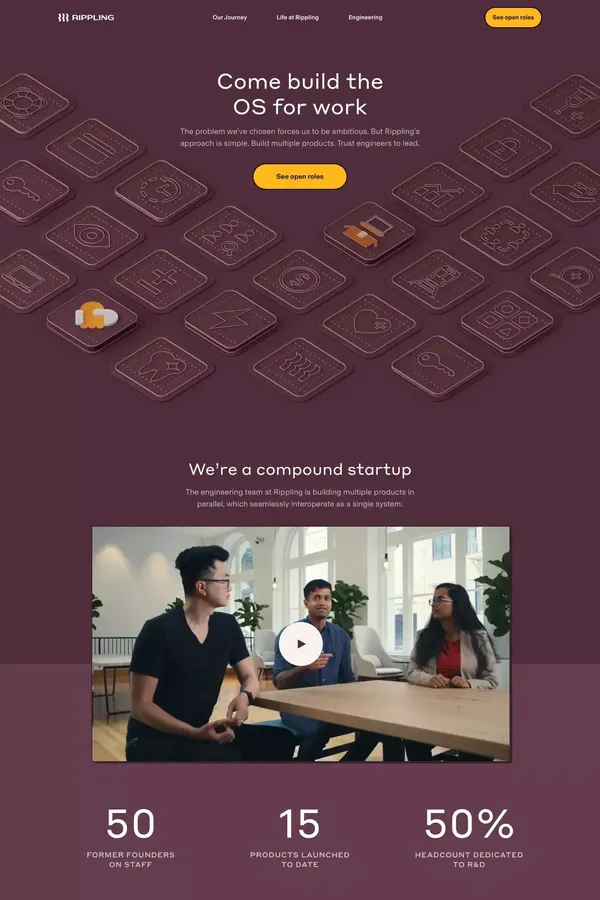 Software Engineer Jobs at Rippling | Rippling - Landing design inspiration