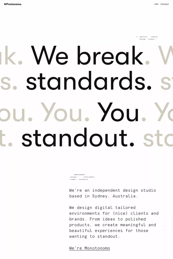Monotonomo - Digital Design Studio - Portfolio design inspiration