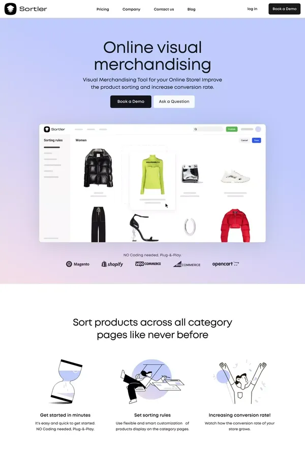 Online Visual Merchandising Interface | Sortler.com - website design inspiration