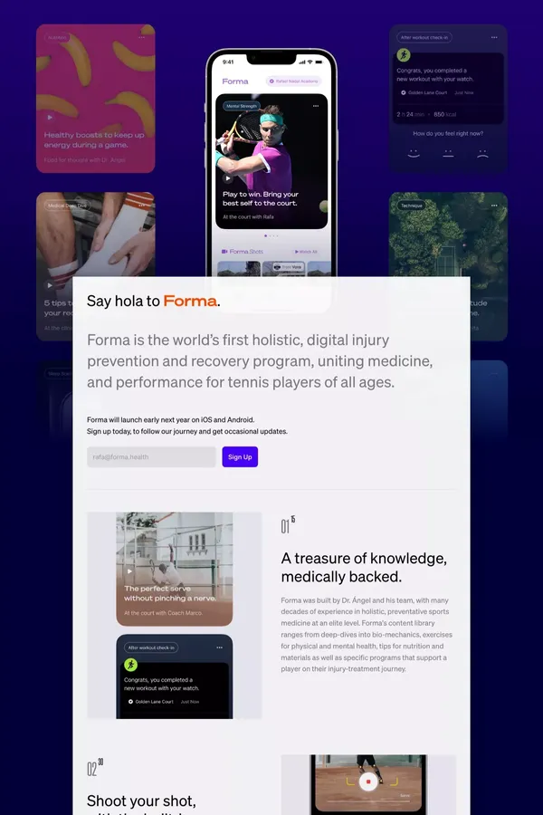 Forma · Lifelong performance, medically backed. - Landing design inspiration