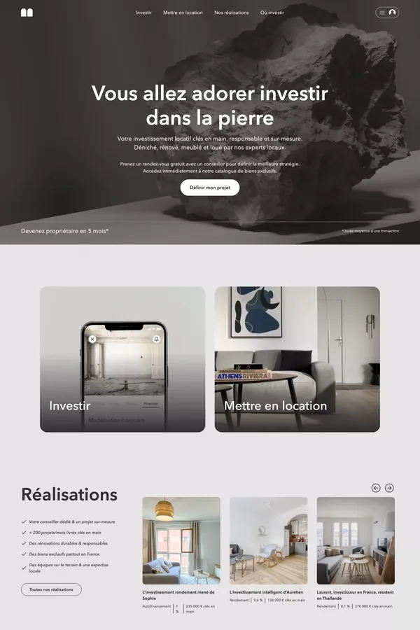 Masteos : le temple de l'investissement locatif clés en main - Landing design inspiration