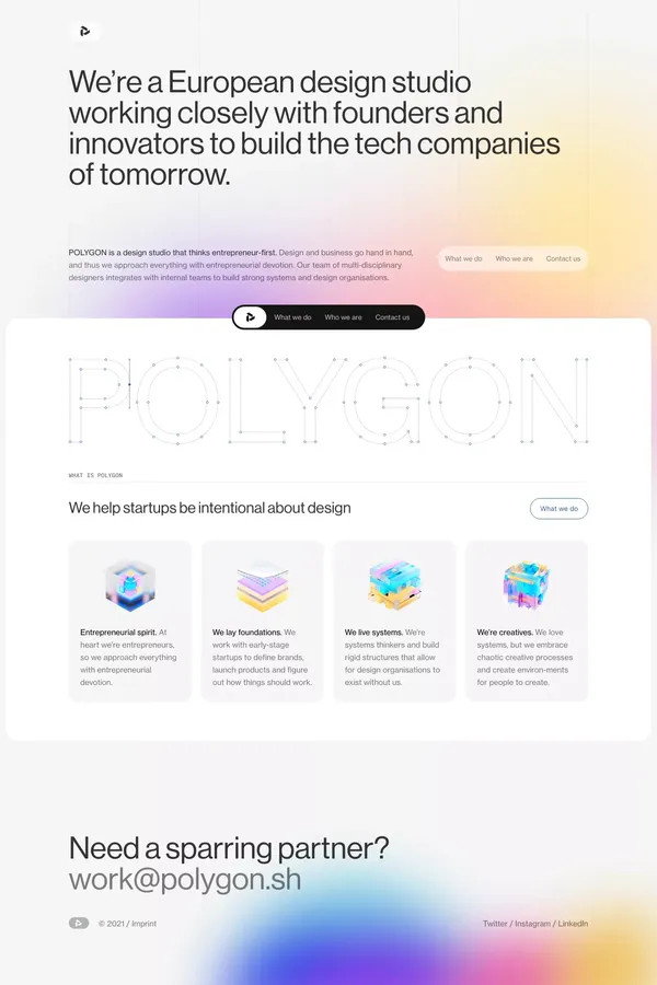 POLYGON | We’re a European design studio working closely with founders and innovators to build the tech companies of tomorrow. - Portfolio design inspiration