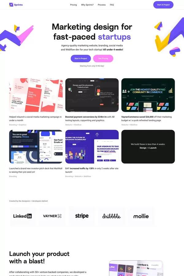 Sprints Design - Marketing Websites & Branding for Fast-Paced Startups