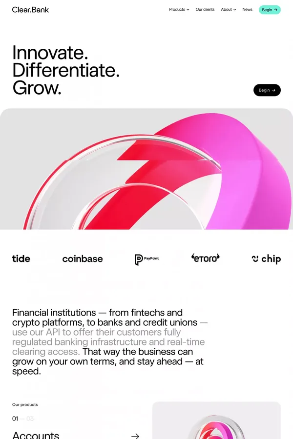 ClearBank | Home - Landing design inspiration