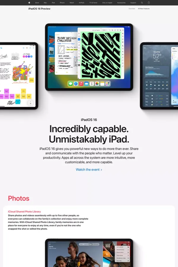 iPadOS 16 Preview - Apple - Landing design inspiration