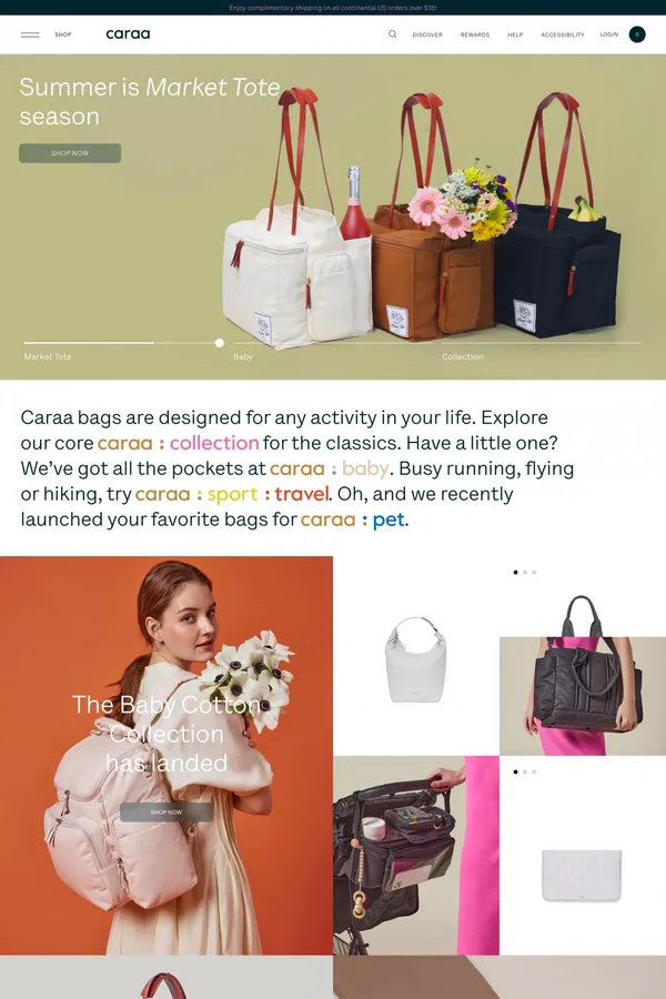 Caraa Bags & Accessories | Caraa - Luxury Sports Bags - Ecommerce design inspiration