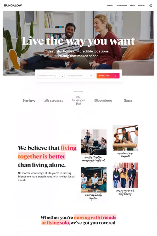 Bungalow | Best Room & Home Rentals Experience - Landing design inspiration