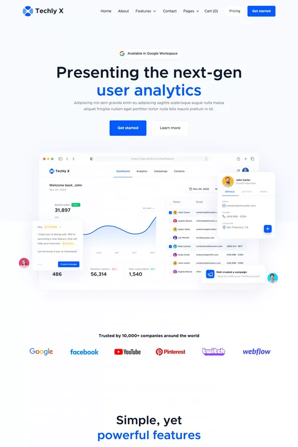 Techly X - Webflow Ecommerce website template - Template design inspiration