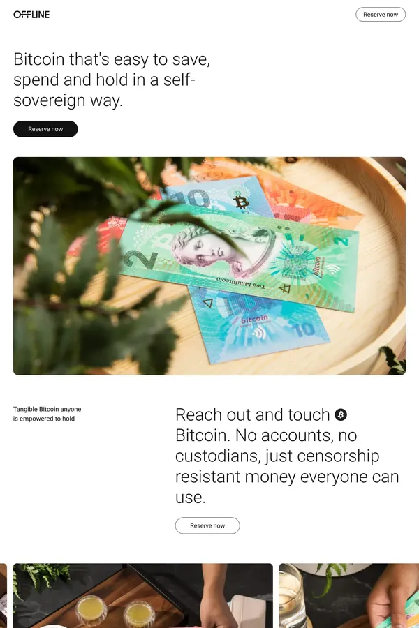 Offline Cash - Landing design inspiration