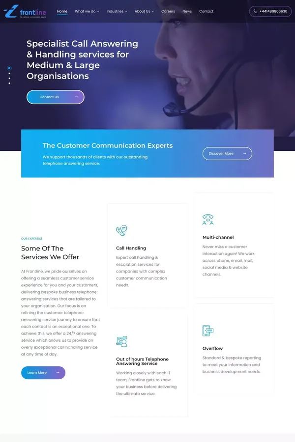 Telephone Answering Service UK - Call Handling Service - 24/7 Call Answering Service - FrontLine - Other design inspiration