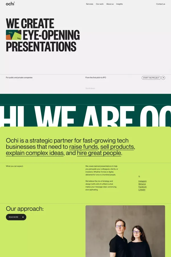 OCHI - Presentation design agency - Portfolio design inspiration