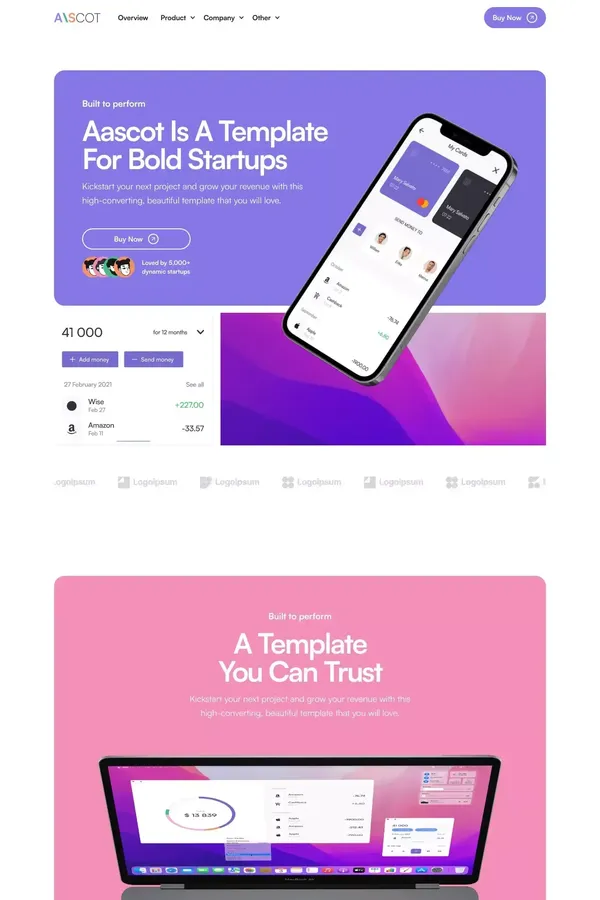 Ascot Webflow Template - Template design inspiration