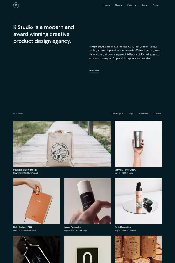 K 128 - Webflow website template - Template design inspiration