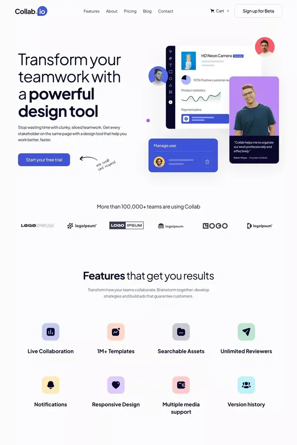 Collab - Webflow Ecommerce Website Template - Template design inspiration