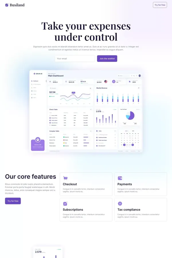 Home - Saasland SaaS Landing Page HTML Webflow Template - Template design inspiration