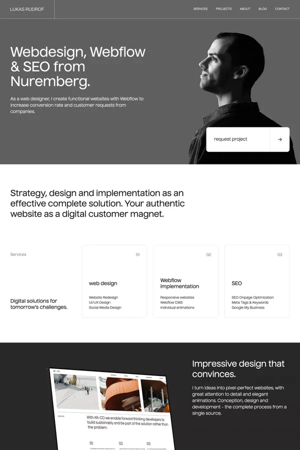 Lukas Rudrof – Funktionales Webdesign, Webflow & SEO - Portfolio design inspiration