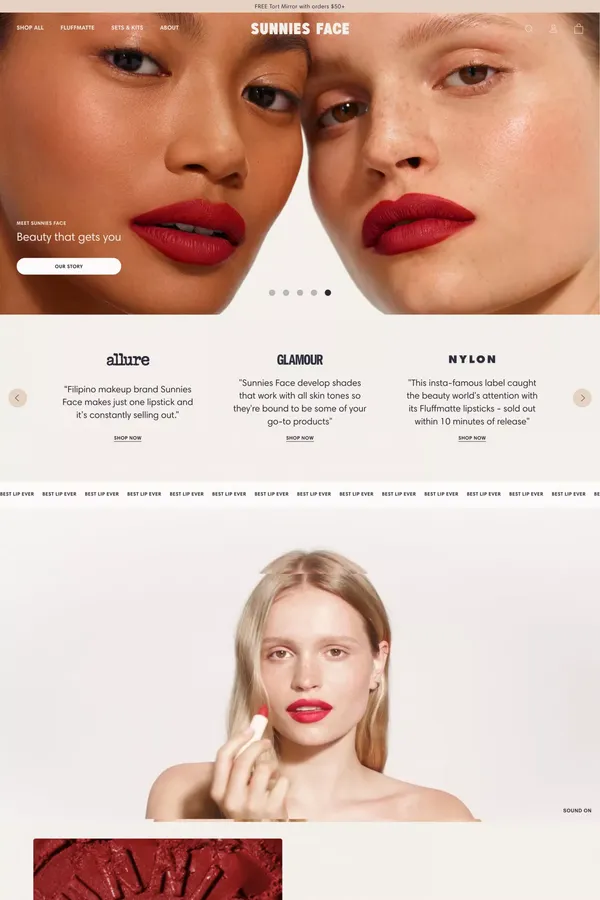 Sunnies Face | Beauty That Gets You | Cruelty Free Makeup - Ecommerce design inspiration