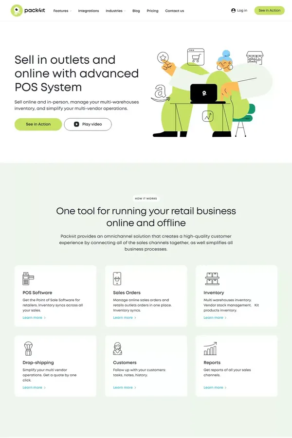 Customizable POS Solution for Omnichannel Retailers | Pack4it - Landing design inspiration