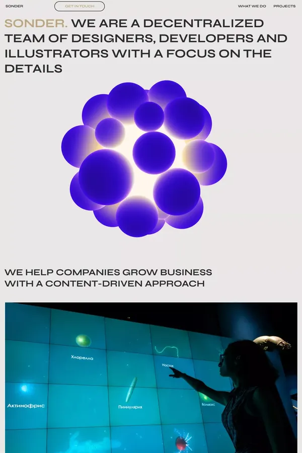 Sonder Team - Portfolio design inspiration