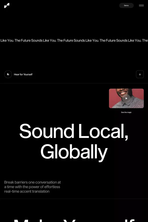 Sanas | Breaking Barriers - One Conversation At A Time. - Landing design inspiration